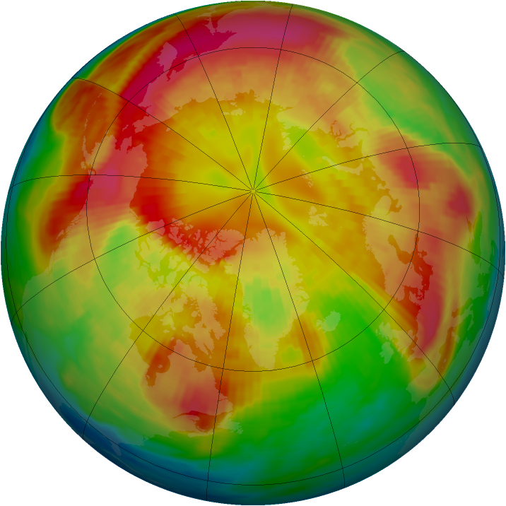 Arctic ozone map for 05 March 1988